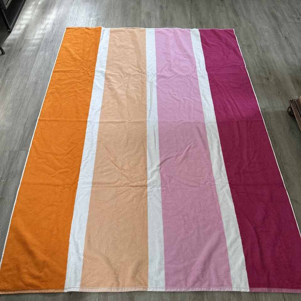 Toalla de Playa Lands End 75x54 Rayas Brasil 100% Algodón NUEVA Foto 1 de 4