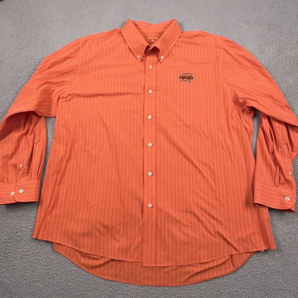 Camisa de Vaqueros Oklahoma State Para Hombres 2XL Naranja NCAA Fútbol Antigua Abotonada Foto 1 de 4