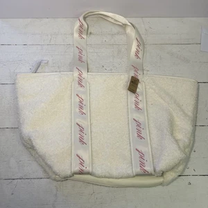 NWT Victoria's Secret PINK Large Zip Sherpa Fleece Plush Tote Bag $60 VALUE - Picture 1 of 5