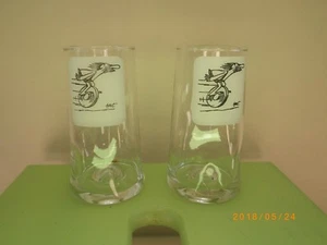 Lot of 2 Vintage Pinch Glass BC Comic Caveman By Johnny Hart Water Drink glasses - Picture 1 of 7