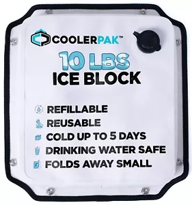 CoolerPak 10lb Refillable Reusable Ice Pack - Non-Toxic, Tough, Drainable - Picture 1 of 8
