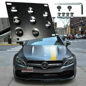 Tow Hook License Plate Bumper Mount Bracket for Mercedes C E GLK GLC GLE Class - Picture 1 of 12