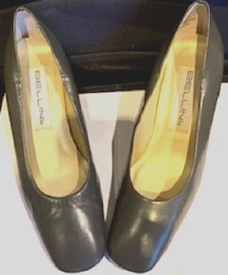 Nuevo sin etiquetas Zapatos superiores de cuero gris Bellini Val para mujer Tacón bloque Zapatos sin cordones Talla: 6 1/2 W Foto 1 de 4
