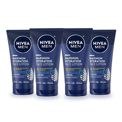 NIVEA MEN Loción Facial Máxima Hidratación FPS 15 Pack de 4 Protectores Solares Hidratantes Foto 1 de 4