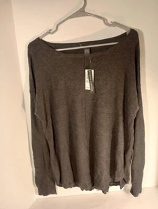 Chelsea & Theodore Long Sleeve Blouse Womens Large Heather Graphite NWT - Picture 1 of 4