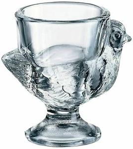 Luminarc 3 piece Glass Hen Boiled Egg Cup Holder Clear Kitchen Breakfast Serving - Picture 1 of 2