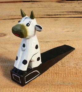 5er Set Türstopper Kuh Holz Kühe Deko Holzkeil Türkeil Fensterkeil Türhalter - Bild 1 von 4