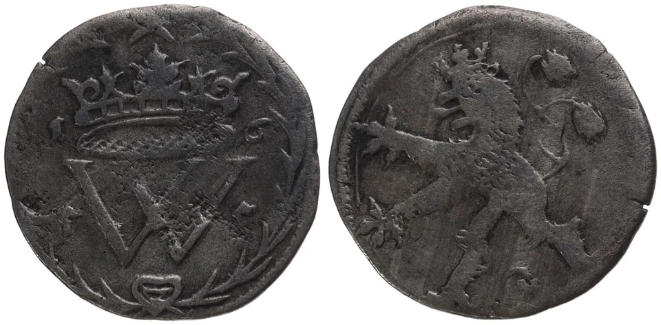 Old German States - Hesse-Kassel 1 Albus 1655 - Silver, 1.35g, Ø 20mm Km#235 - Image 1 of 1