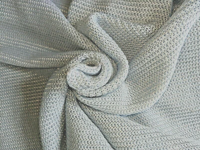 Ribbed Knit Stretch Powder Blue Fabric Med Weight Piece 112" x 60" wide - Image 1 of 4