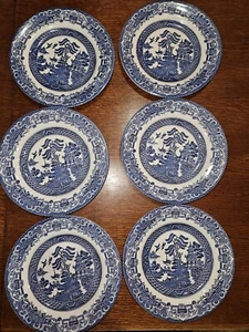 EIT Blue Willow Small Plates 7" Vintage English Ironstone (6) - Picture 1 of 2