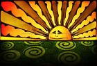 sun trippy psychedelic paper poster home decor window guess room