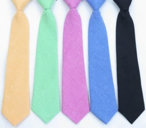 Kids boys children fashion cotton skinny easy to wear pre tied Tie necktie  - Picture 1 of 14