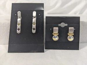 Pendientes Vendome Bisagras Diseño Premier Plata Tono Oro Vintage 2 Pares - Imagen 1 de 10