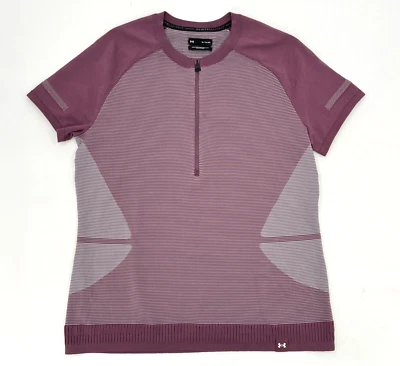 Camisa Under Armour Mujer XL Púrpura Manga Corta 1/4 Cremallera Intelli-Knit Active Foto 1 de 4