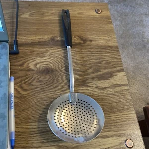 Vintage ECKO Chromium Plated Strainer with black handle  12.5” Made in USA - Picture 1 of 6
