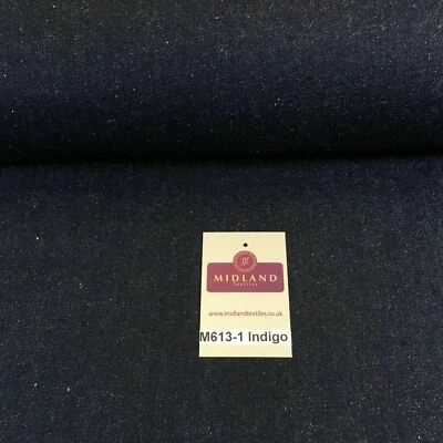 14oz Heavyweight Denim indigo Blue Heavyweight 100% Cotton Fabric 58" M613 Mtex - Image 1 of 4