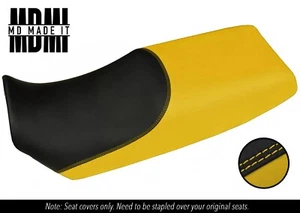 PASST FÜR BMW K1 1000 88-93 DUAL CUSTOM GRIP VINYL SITZBEZUG SCHWARZ & GELB - Bild 1 von 5