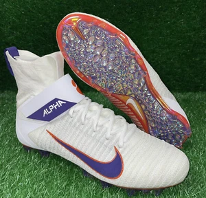 Nike Clemson Tigers Alpha Menace Elite 2 Football Cleats White Size 11 Defect - Picture 1 of 7