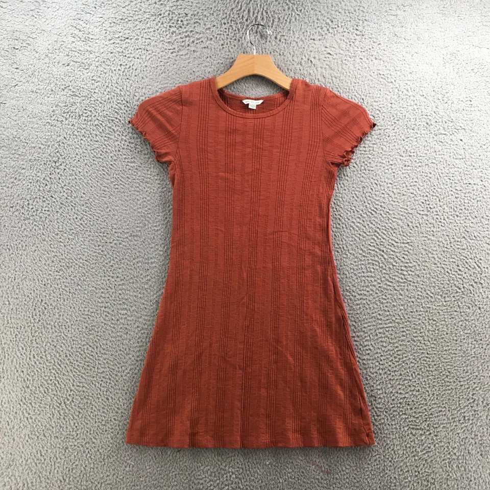 Vestido recto American Eagle para mujer XS naranja mezcla de algodón manga corta pulóver Foto 1 de 4