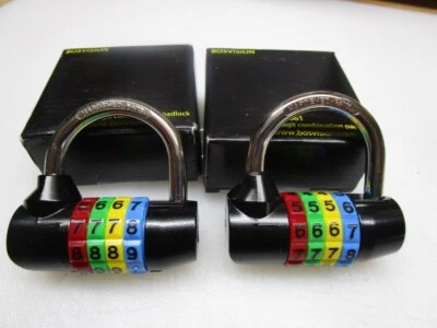 2 PACK Bosvision Combination locks for Locker GATES 64MM 4-DIGIT 7.8MM SHACKLE