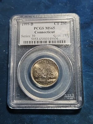 1999 P Connecticut State Quarter PCGS Certified MS65 - Image 1 of 3
