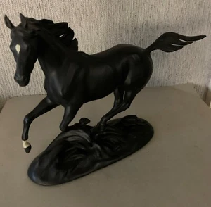 CABALLO NEGRO BELLEZA PAMELA DU BOULAY PARA FRANKLIN PORCELANA COMO NUEVA PERFECTA - Imagen 1 de 7