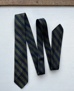 Corbata de Colección Años 50 SAMBROOKS Ltd. Londres Cuello de Seda Repp Rayas 53/2.5" Hecha en Inglaterra - Imagen 1 de 7