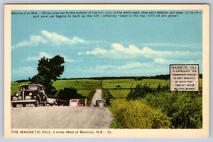 Magnetic Hill, Moncton New Brunswick Canada, Vintage PECO Postcard - Picture 1 of 2