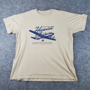 Camisa UT Uniqlo X Hawaiian Airlines Para Hombres Grande Amarilla Cuello Redondo Manga Corta - Imagen 1 de 17