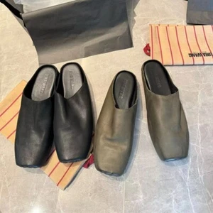 UMA WANG Genuine leather slippers, classic retro ballet shoes cowhide shoes - Picture 1 of 22