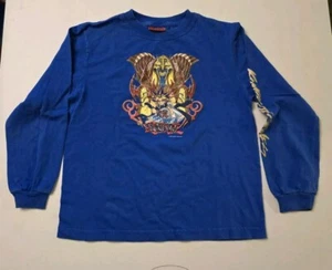 Vintage Yugioh Long Sleeve Shirt Youth Size Small Blue 1996 King of Games 90s - Picture 1 of 7