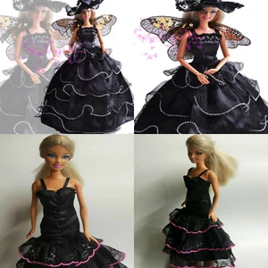 2 X New Black WEDDING Long Dresses for 1/6 (11.5") BJD Doll - Picture 1 of 4
