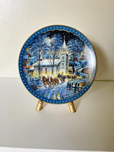 Collectors Plate By Stewart Sherwood A Midnight Clear Dominion China 1993 Winter - Picture 1 of 5