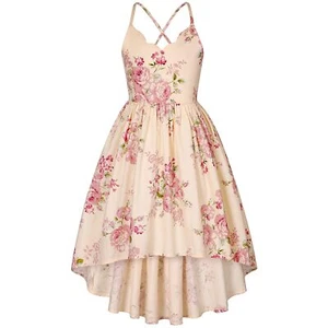 Girls Dress Casual Clothes Above Knee Floral Printed Dresses Backless Summer ... - Picture 1 of 9