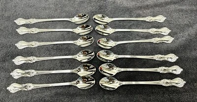 Lote de 12 cucharas de té helado de acero inoxidable (SH) Reed & Barton Heritage Mint Foto 1 de 4