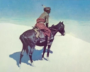 Frederic Remington The Scout Friends Or Enemies Western Art Bookplate Print 8 - Picture 1 of 4