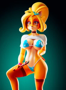 Coco Bandicoot Fanart Unpainted Hot Mini DnD Game Decoration Sexy Furry TTRPG - Picture 1 of 19