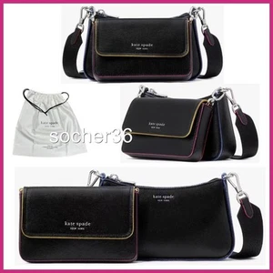 KATE SPADE DOUBLE UP GLITTER EDGE CROSSBODY 2 PIECE SET W/DUSTBAG KI599 NWT $328 - Picture 1 of 9