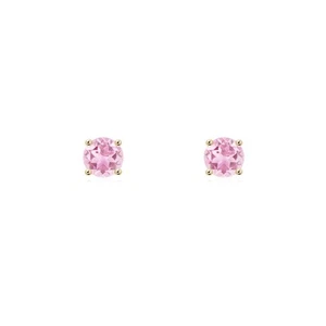 ANGARA Natural 0.22 Ct A-Grade Round Pink Tourmaline Stud Earrings in 14K Gold - Picture 1 of 22
