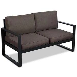 Real Flame Baltic Aluminum Patio Loveseat in Black - Picture 1 of 6