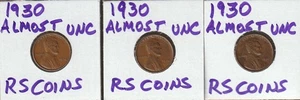 1930 AU 3 CENTAVOS LINCOLN ~ x3 monedas RS CASI SIN CIRCULAR #7109 envío gratuito - Imagen 1 de 2