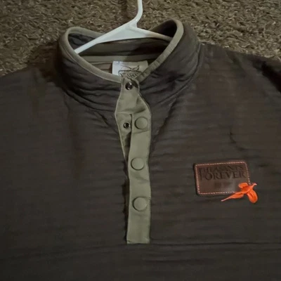 Pheasants Forever Polyester Pullover XL Brown Leather Patch Embroidered Logo - Image 1 of 4