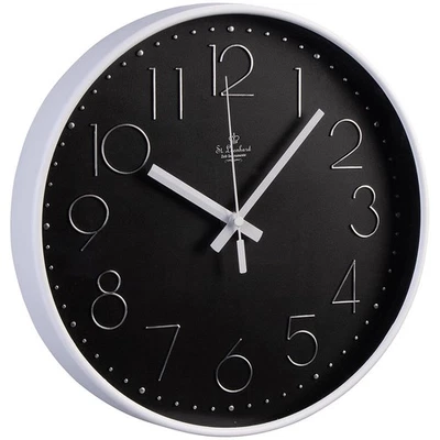 St. Leonhard Analoge Funk-Wanduhr mit 3D-Zifferblatt, Ø 30 cm