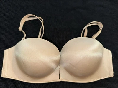 VICTORIA SECRET 32D BOMBSHELL Add-2-Cups PUSH-UP STRAPLESS BRA BEIGE NWOT - Image 1 of 3