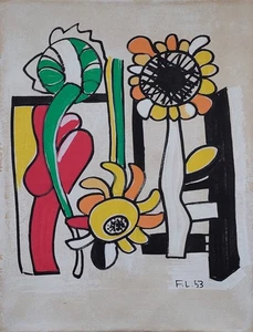 Fernand Léger Signed Cubist Oil Painting on Canvas - French Modern Art - Picture 1 of 4