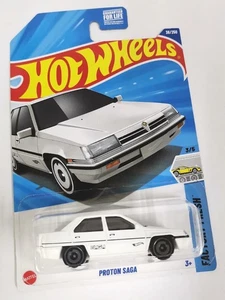 Mazuma *TC173 Hot Wheels Long Card Proton Saga White "Factory Fresh" *38/250 - Picture 1 of 6