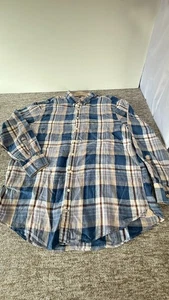 Camisa Fynch-Hatton Para Hombres 2Xl 100% Lino Premium Manga Larga Cuadros Multicolor - Imagen 1 de 22