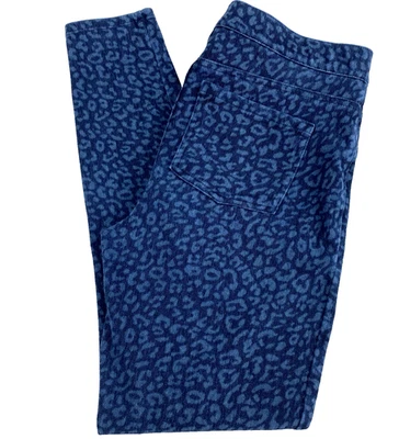 Leggings Spanx Leopardo Medianos Para Mujer Azul Tiro Medio Jean-ish Pantalones al Tobillo Foto 1 de 4