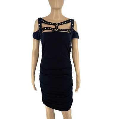 Baby Phat Mujer Negro Cuello Redondo Vestido Ceñido Talla M - Imagen 1 de 4