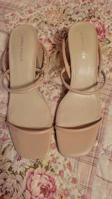 Brand New Size 10 Women's Marc Fisher Heel Sandals Beige - Image 1 of 4